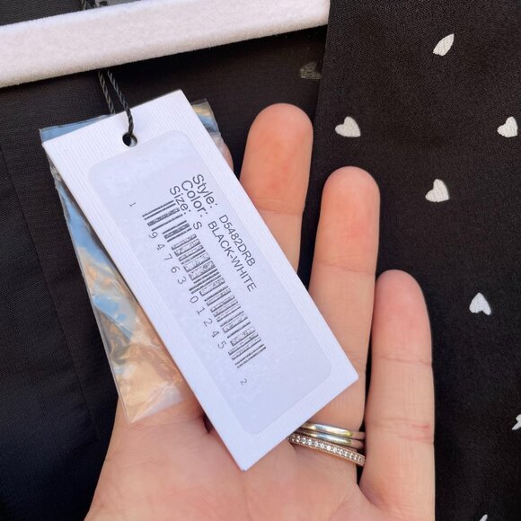 Sugarlips Rockaway Heart Mini Dress Size Small Black Button Front V-neck New - Picture 8 of 9